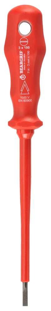 Beargrip Screwdriver VDE Flat 3mmx100mm