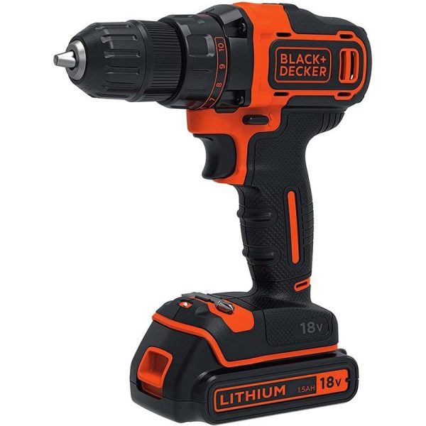 B&D - DRILL DRIVER KIT, 18V 1.5Ah LITHIUM, 2-SPEED