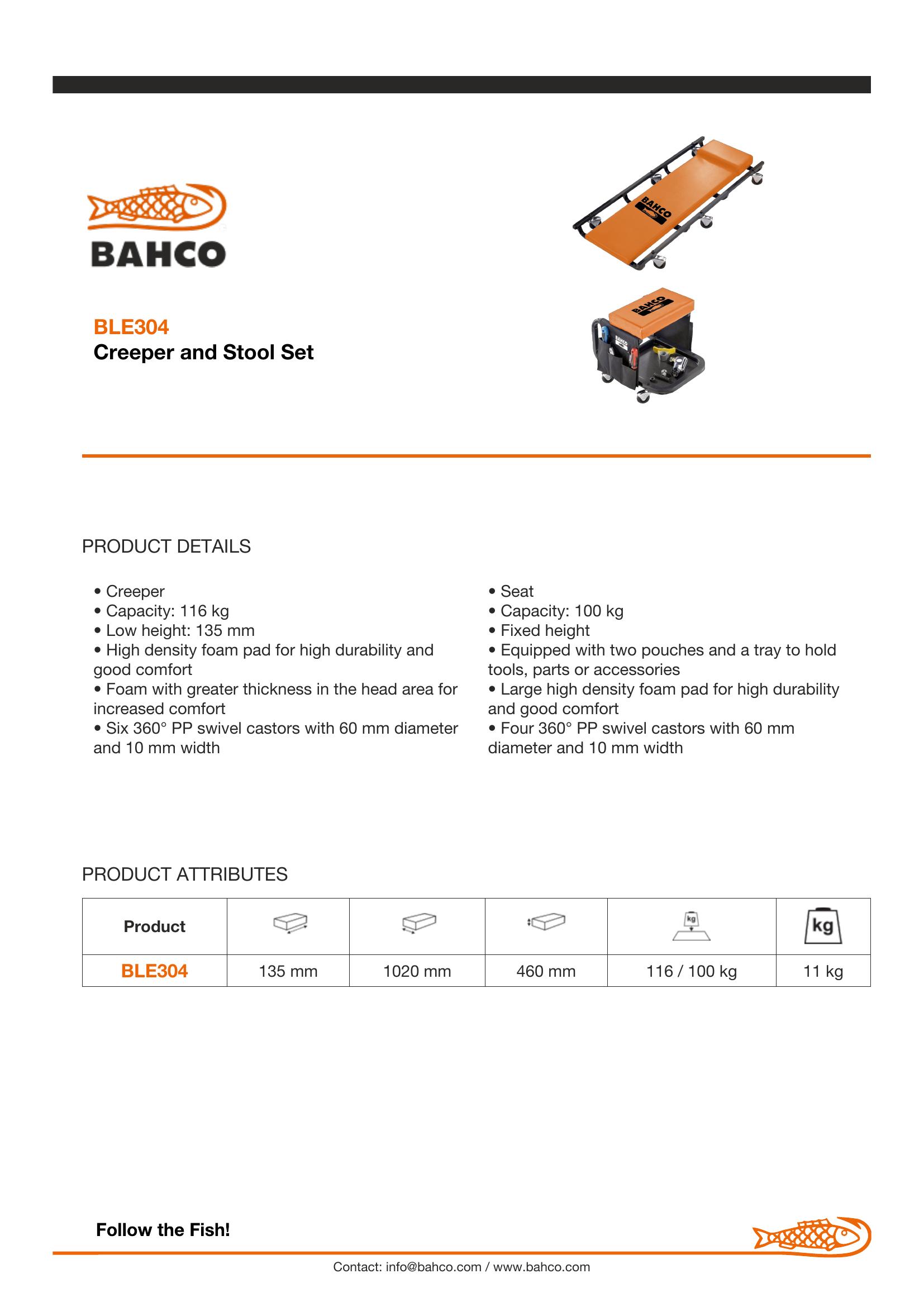 Bahco 2 piece Creeper and Stool Set - Image 4