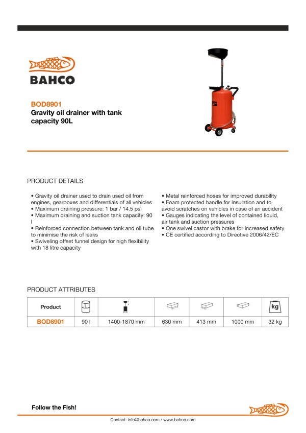 Bahco Gravity Oil Drainer - Image 3