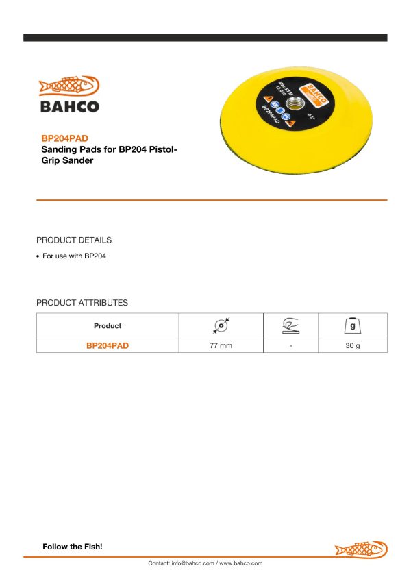 Bahco 77mm Velcro Pad - Image 4