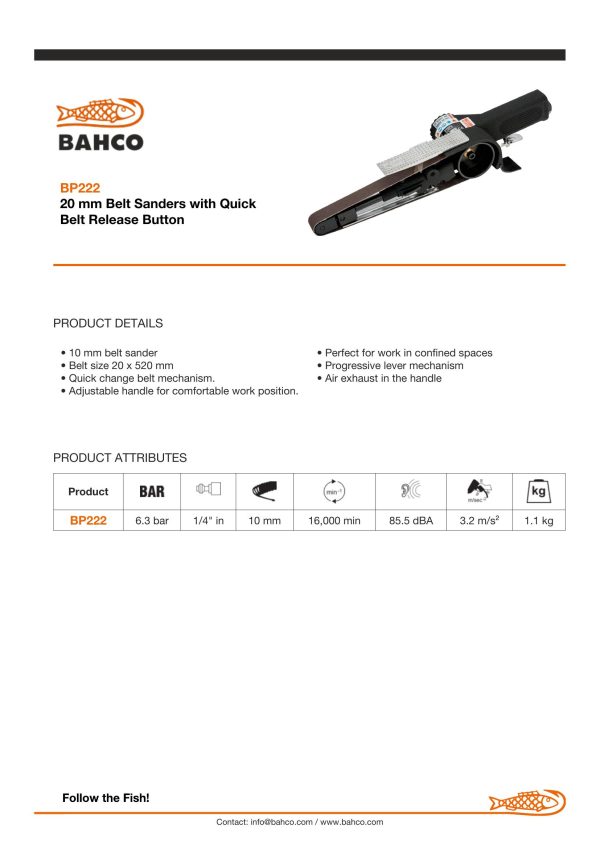 Bahco Belt Sander - 20mm - Image 6