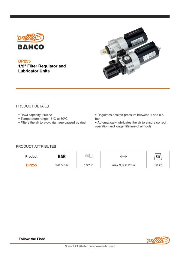 Bahco Air Filter Regulator - Lubricator - Image 6