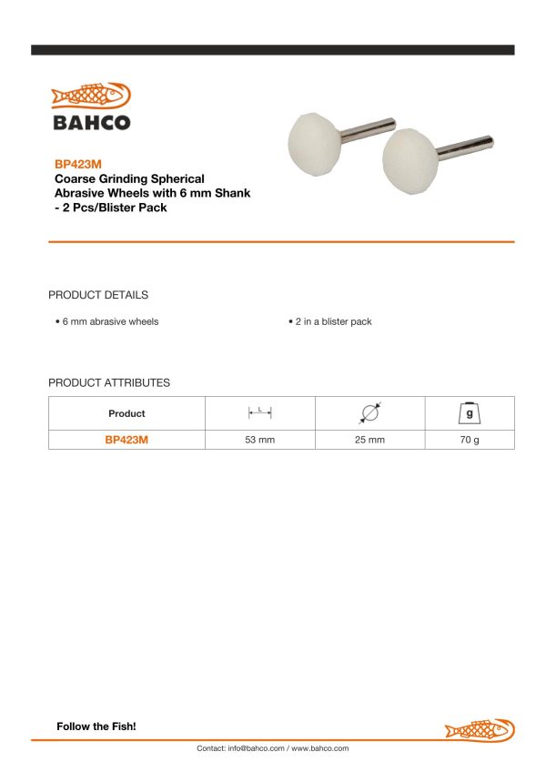 Bahco Abrasive Wheels - suits BP822 - Image 3