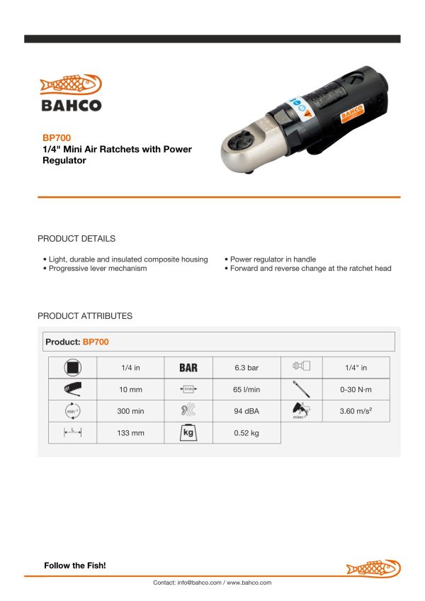 Bahco Mini Ratchet 1/4" drive - Image 6