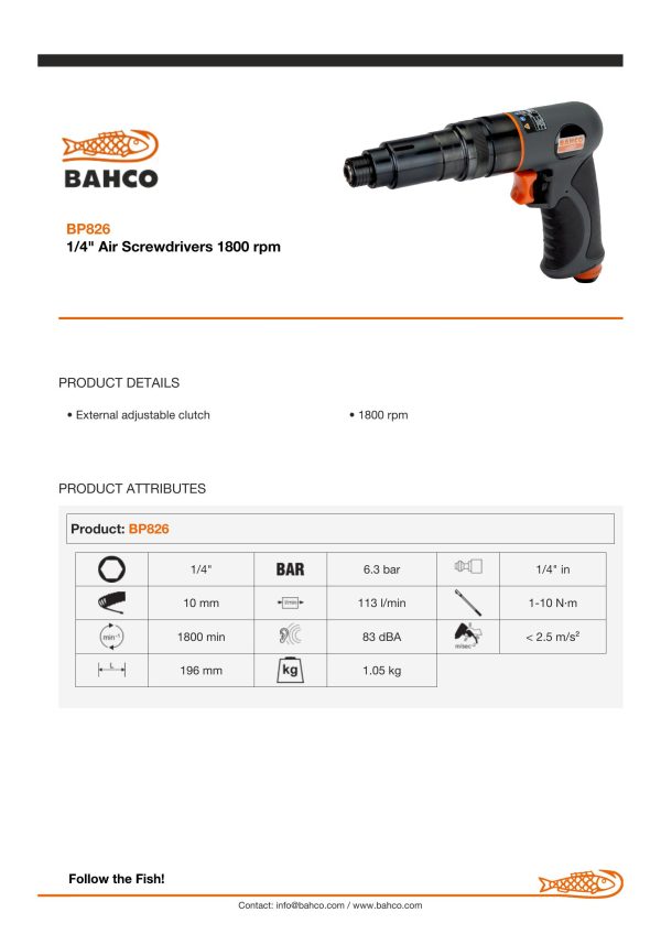 Bahco Reversible Screwdriver - 1,800 RPM - Image 6