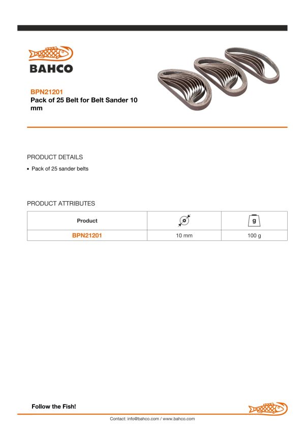 Bahco Pack of 25 Belts for BP212 - Image 4