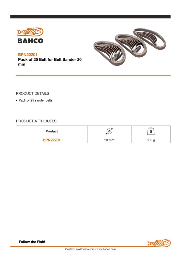 Bahco Belts 26 pcs 100 Grit - Suitable for BP222 - Image 4
