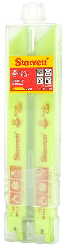 Starrett Recip Saw Blade 203mm X 18tpi (20 PACK) BR818-20 King Cut Reciprocating Saw Blade