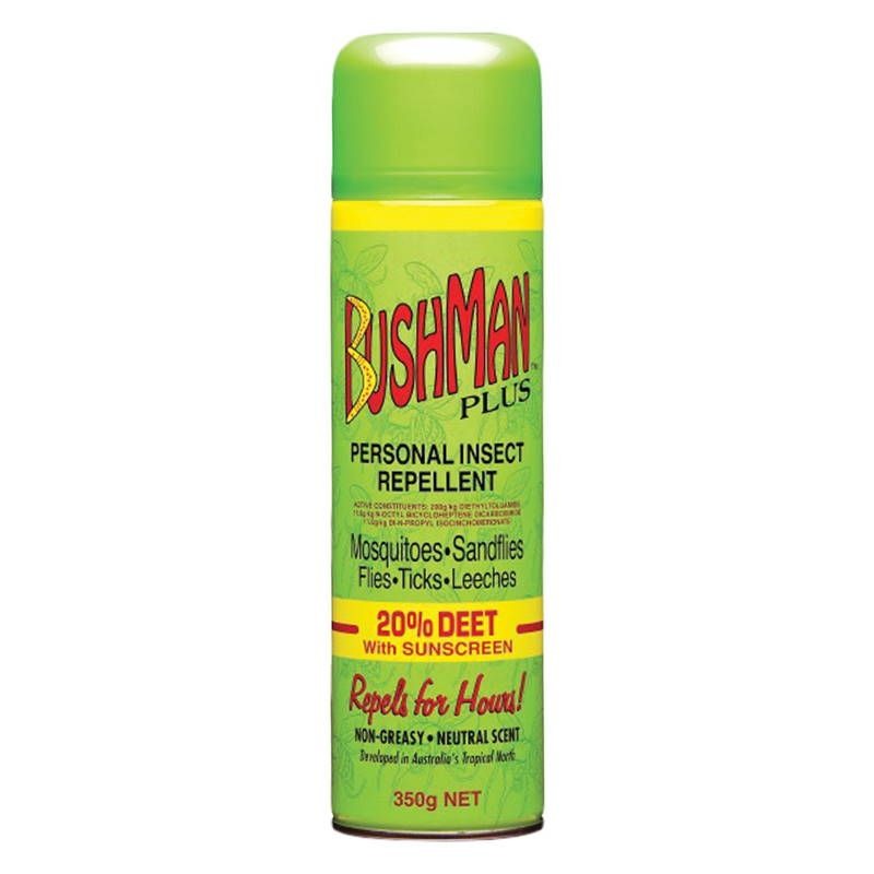 BUSHMAN - BUSHMAN PLUS 350gm AEROSOL 20% DEET WITH SUNSCREEN