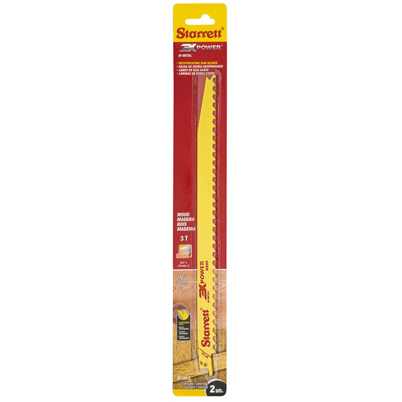 Starrett - Tapered Recip Saw Blade 300mm X 3tpi (2 PACK)