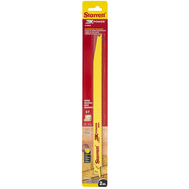 Starrett - Tapered Recip Saw Blade 300mm X 6tpi (2 PACK)