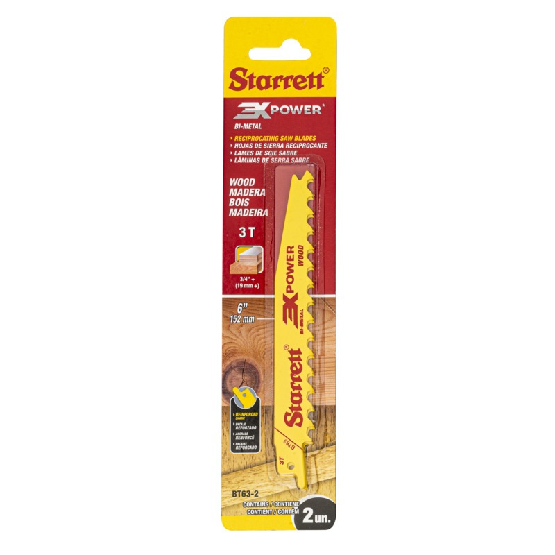 Starrett - Tapered Recip Saw Blade 150mm X 3tpi (2 PACK)