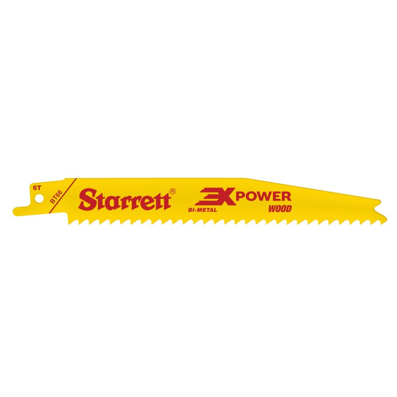 Starrett Reciprocating Blade 152mm x 19mm x 1.30mm x 6TPI (50 PACK) BT66-50 Wood Cut Reciprocating Saw Blade