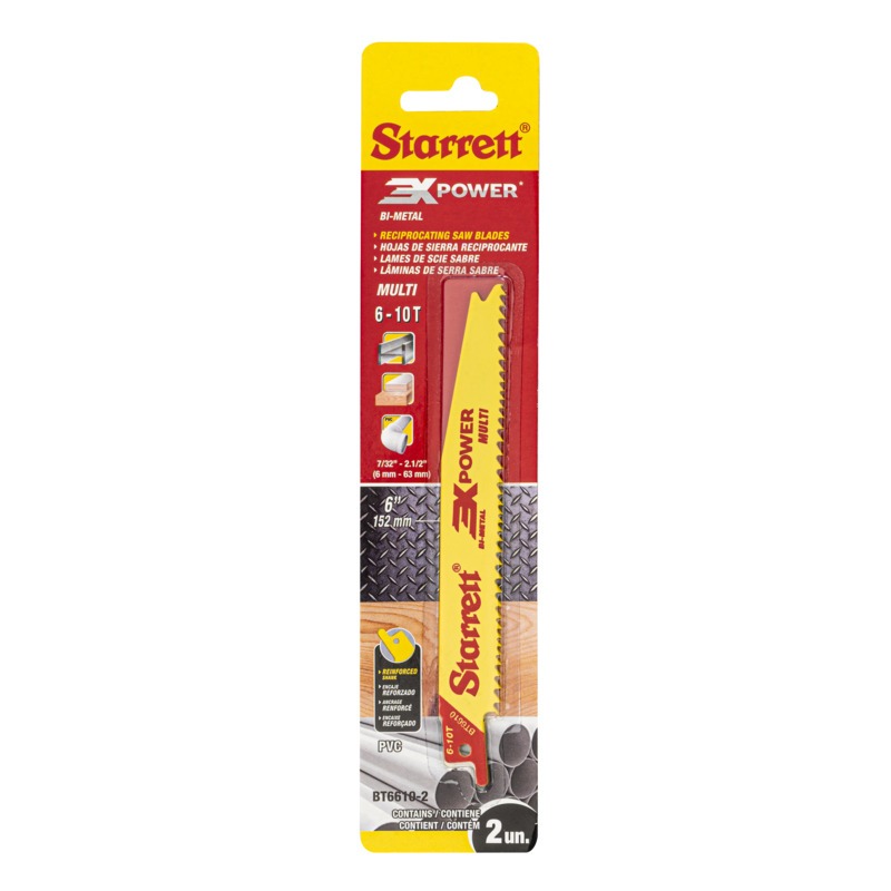 Starrett - Tapered Recip Saw Blade 150mm X 6-10tpi (2 PACK)