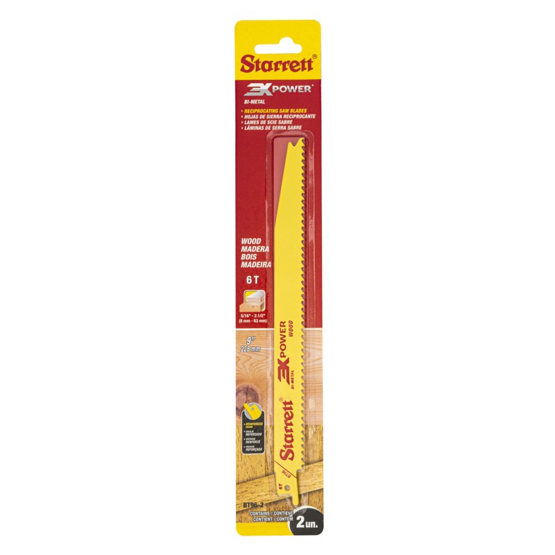 Starrett - Tapered Recip Saw Blade 225mm X 6tpi (2 PACK)