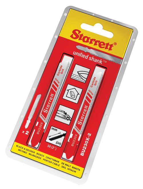 Starrett - Jig Saw Blades - Unified Shank 50mm Carbide Grit (2 PACK)