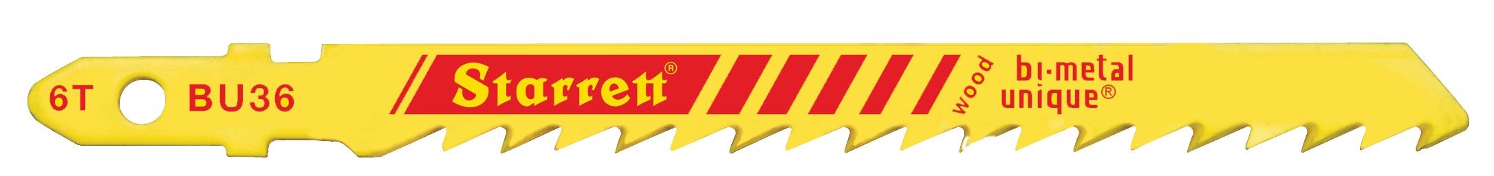 Starrett Jig Saw Blades - Unified Shank 75mm x 7.5mm x 1.3mm x 6TPI Skip Tooth (20 P BU36-20 Wood Cutting Jig Saw Blade - Image 2