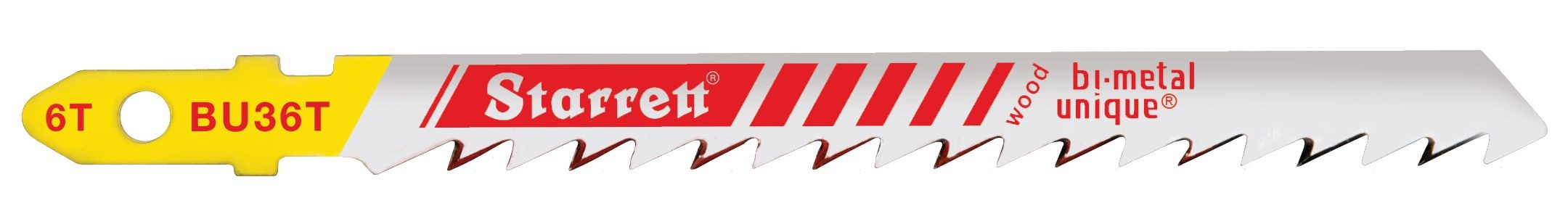 Starrett Jig Saw Blades - Unified Shank 75mm x 7.5mm x 1.3mm x 6TPI Ground Tooth (20 BU36T-20 Wood Cutting Jig Saw Blade - Image 2