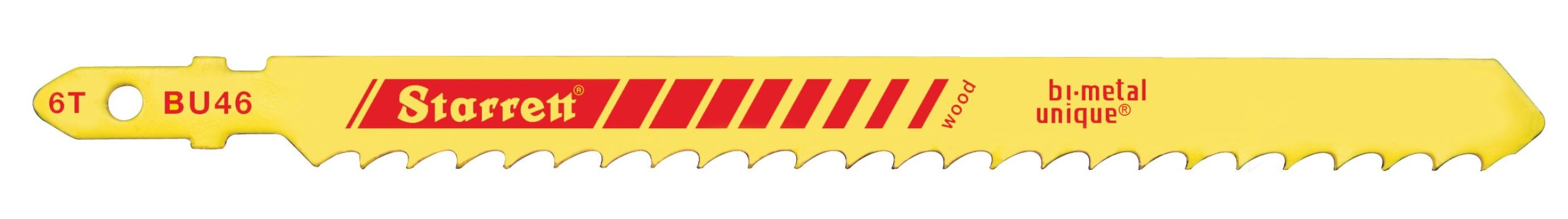 Starrett Jig Saw Blades - Unified Shank 100mm x 9.5mm x 1.3mm x 6TPI Skip tooth (20 BU46-20 Wood Cutting Jig Saw Blade - Image 2