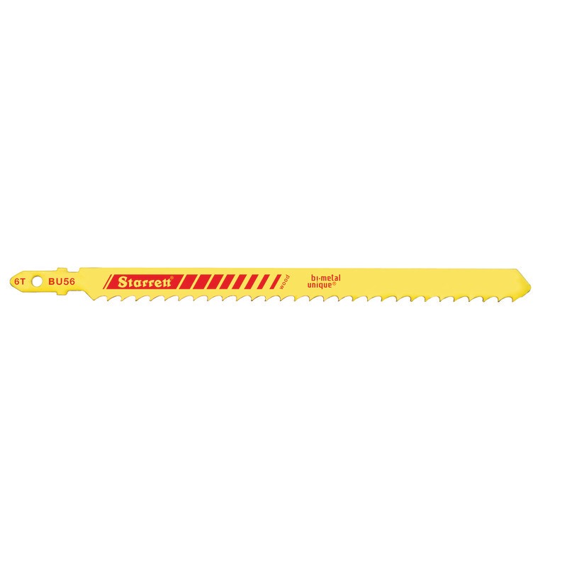 Starrett Jig Saw Blades - Unified Shank 125mm x 9.5mm x 1.3mm x 6TPI Skip tooth (20 BU56-20 Wood Cutting Jig Saw Blade