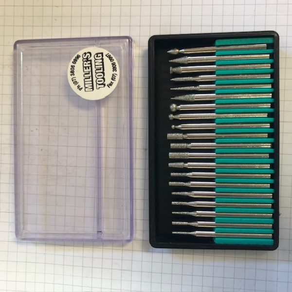 1/8" X 1/8" DIAMOND MOUNTED POINT BURR SET 20 Pce