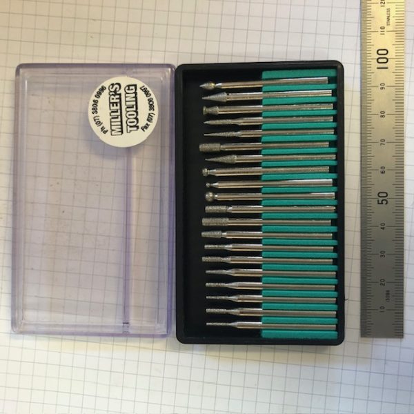 1/8" X 1/8" DIAMOND MOUNTED POINT BURR SET 20 Pce - Image 2