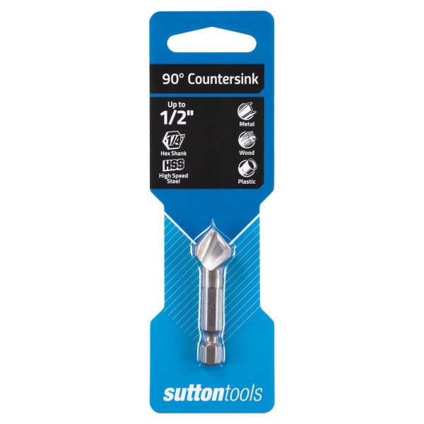 COUNTERSINK HSS SINGLE FLUTE 90-DEG HEX SHANK