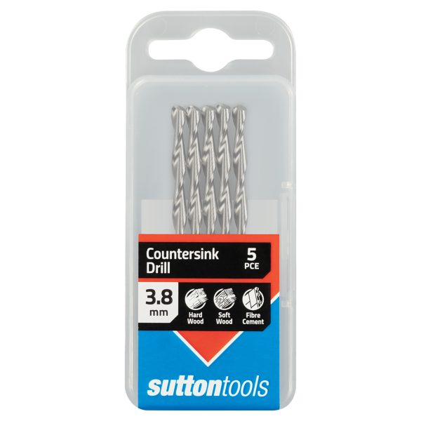 DRILL HSS COUNTERSINK PILOT C112 3.8MM 10G 5PC