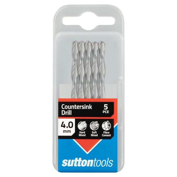 DRILL HSS COUNTERSINK PILOT C112 4.0MM 12G 5PC