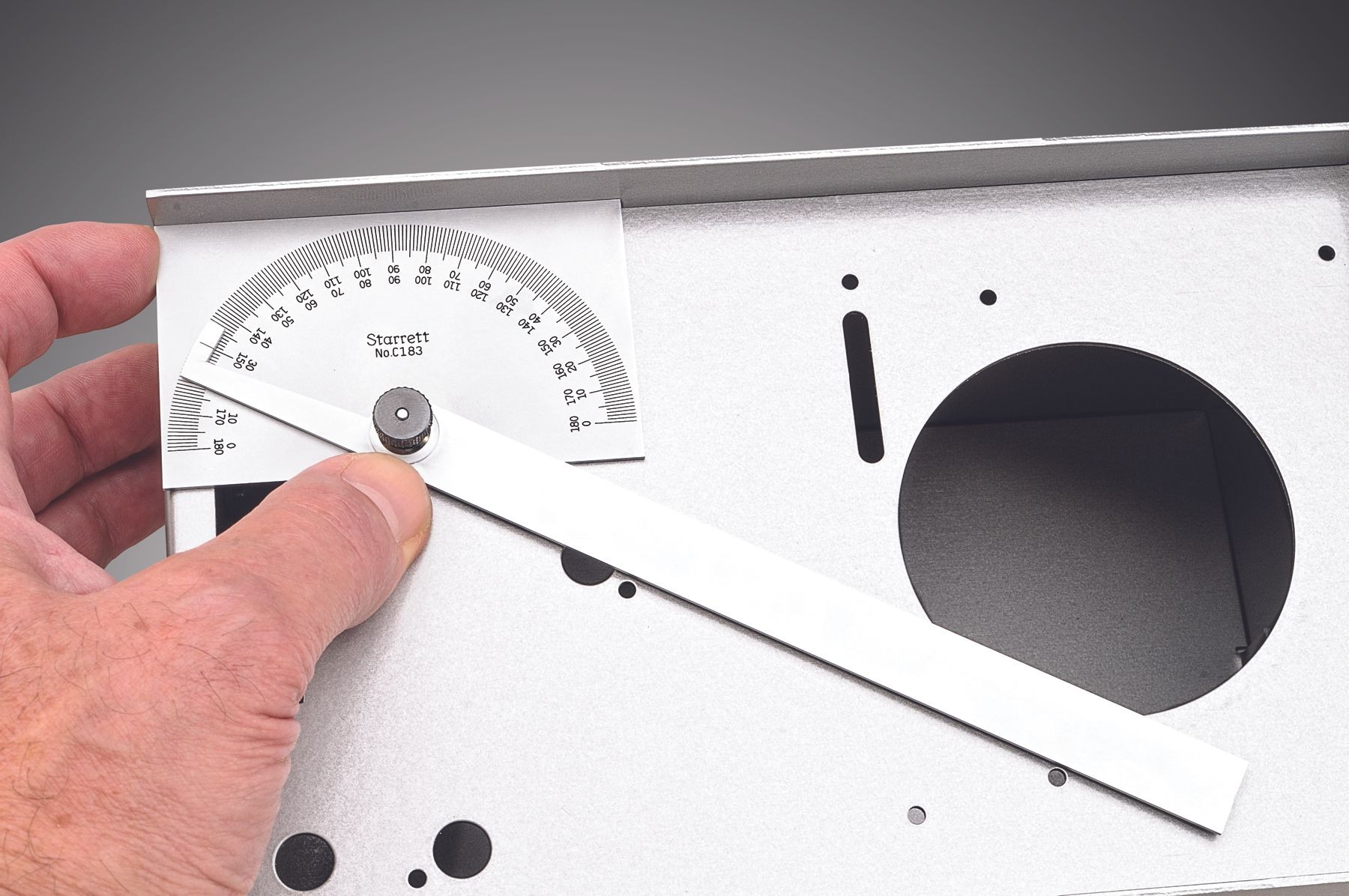 Starrett - Steel Protractor 6in (0-180deg) W/ Rectangular Head - Image 5