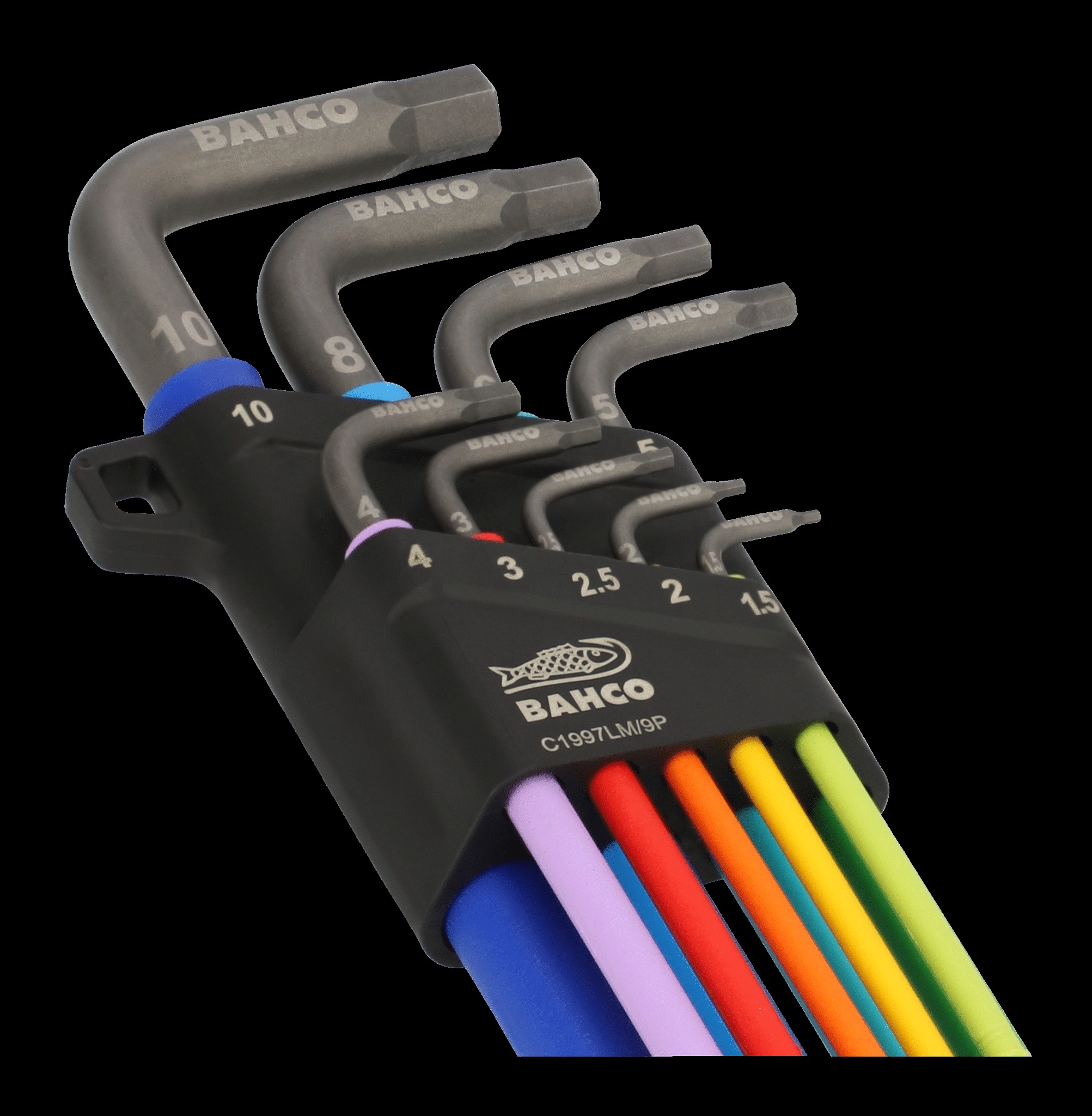 Bahco Metric Long Ball End Coloured Hex L-Key Set 1.5 mm-10 mm - 9 Pcs - Image 3