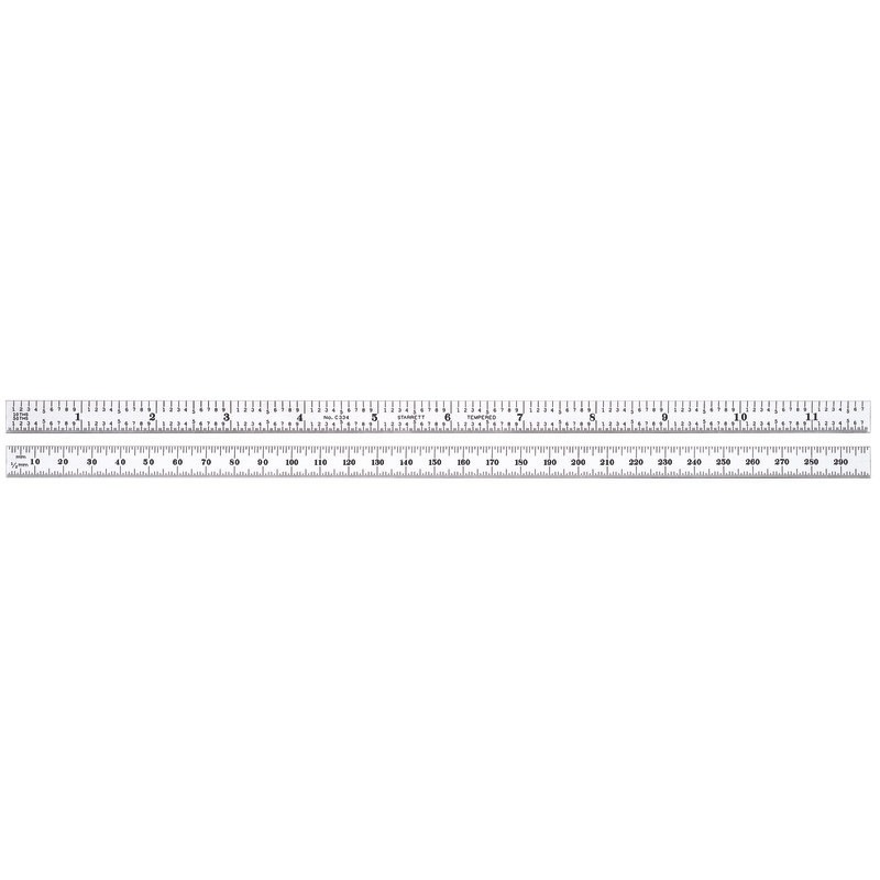 Starrett RULE 300MM FULL-FLEXIBLE NO.34 STEEL C334-300 Full-Flexible Steel Rule with Millimeter and Inch Graduations