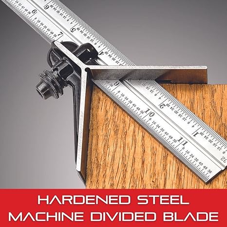 Starrett Combination Set 12in 4R Grad w/Standard Letter of Certification C434-12-4R W/SLC Combination Set with SLC, Square, Center and Reversible Protractor Head - 12"Blade Length, Forged and Hardened Steel Heads, 4R Graduation Type - Image 5