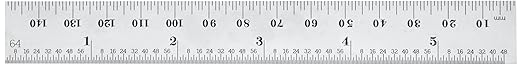 Starrett Steel Rule 150mm No.36 Grad w/Standard Letter of Certification C636ME-150 W/SLC Spring Tempered Steel Rule With Millimeter And Inch Graduations, with Standard Letter of Certification, 150mm Length, 19mm Width, 1.2mm Thickness - Image 2