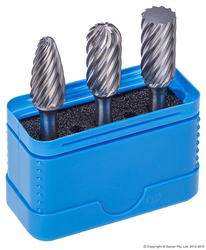 3/8" Head Stainless Steel Carbide Burr 3 Piece Set