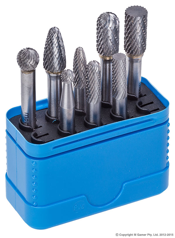 1/4" & 3/8" Head Carbide Burr 8 Piece Set
