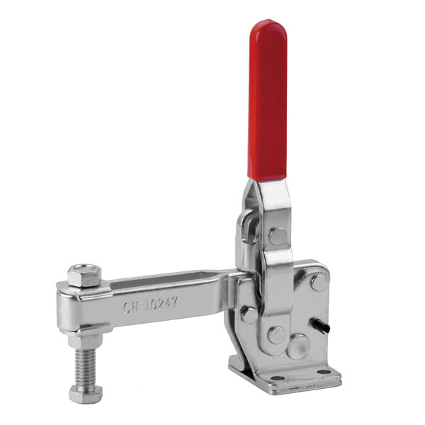 ITM TOGGLE CLAMP, VERTICAL, FLANGED BASE, STRAIGHT HANDLE, 450KG CAP, 125MM REACH