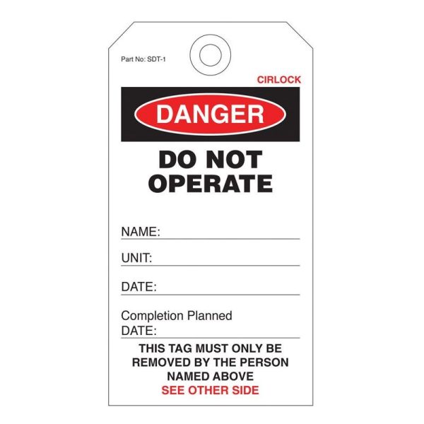 CIRLOCK - SAFETY TAG, POLY 140 x 75mm DANGER DO NOT OPERATE, [5] PK