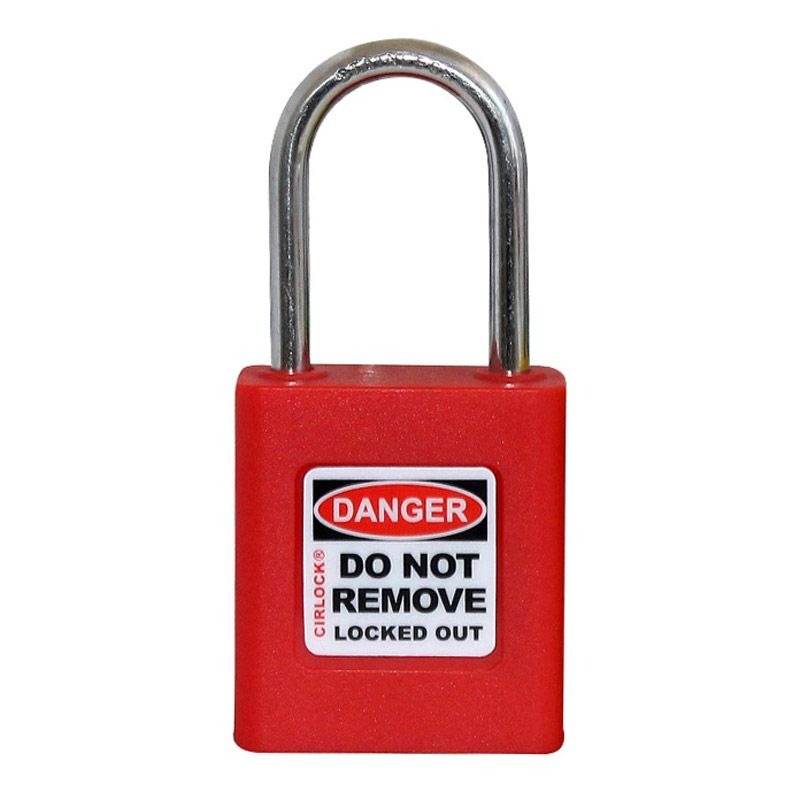 CIRLOCK - PADLOCK, PLASTIC, COLOUR CODED 38mm SHACKLE, RED, HANG PK