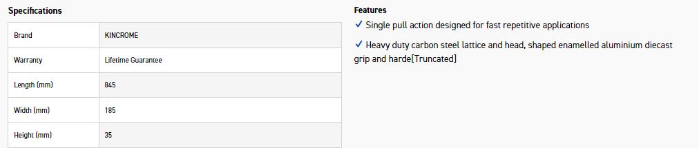 KINCROME CL860 RIVETER LAZY TONG - Image 3