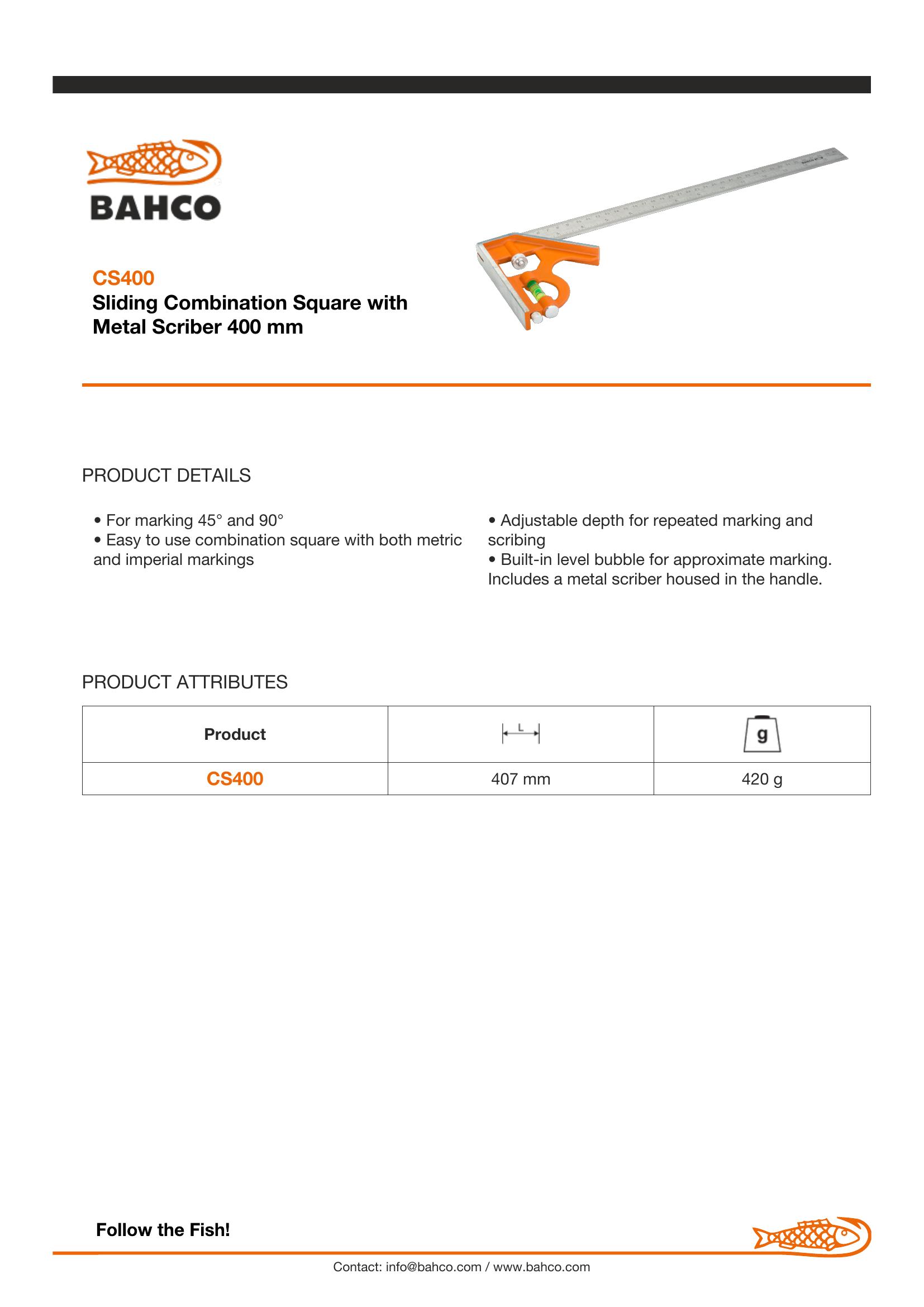 Bahco 400 mm combination square - Image 6