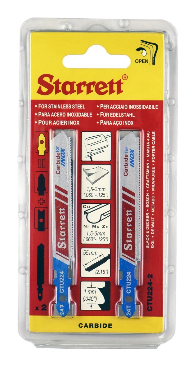 Starrett - Jig Saw Blades - Unified Shank 50mm X 24tpi - Carbide