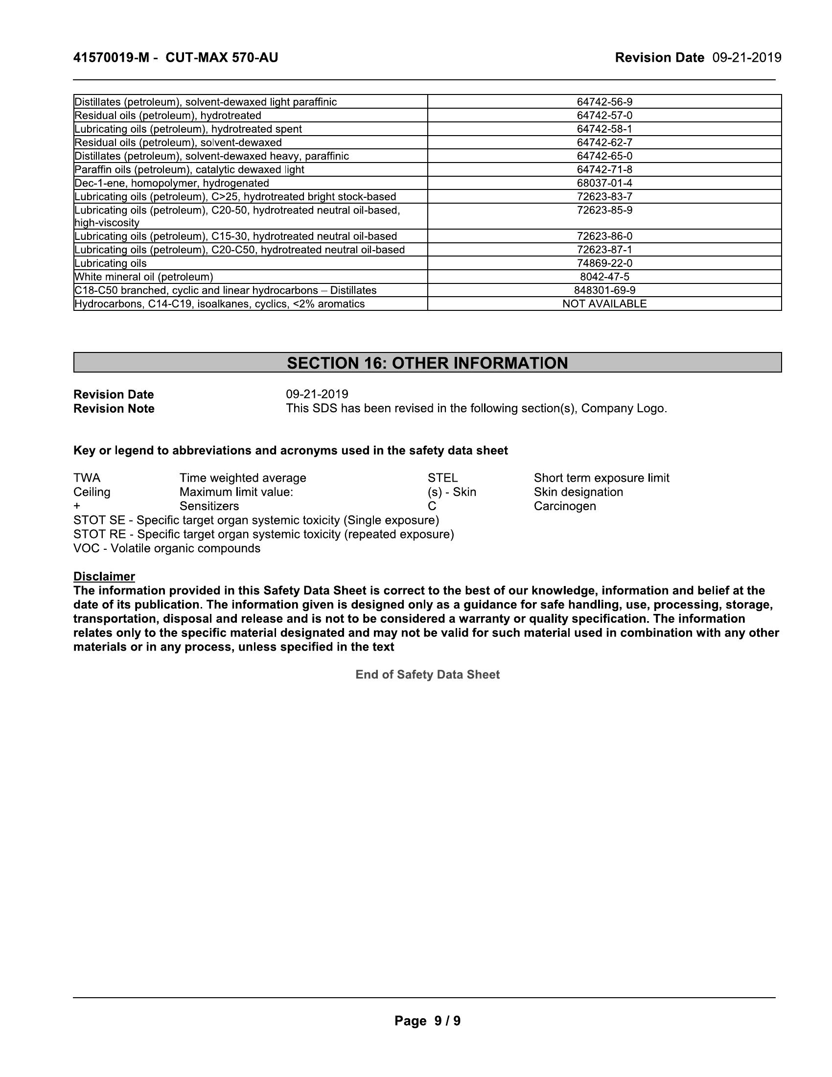 Quaker Houghton CUT-MAX 570 AU 20lt pail Coolant - Image 10