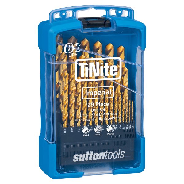 DRILL D103 S3 SET 29 Pce JOBBER HSS TiN 1/16 - 1/2 x 1/64ths