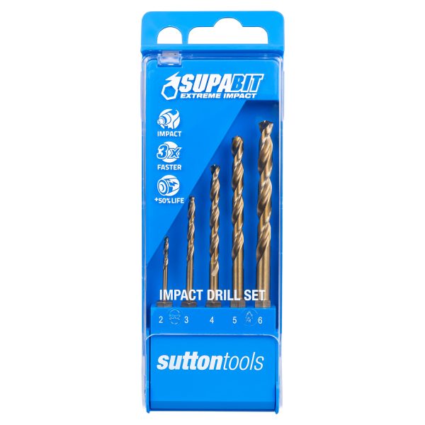 DRILL SET D213 HEX SHANK M35 2-6MM 5PC SUPABIT