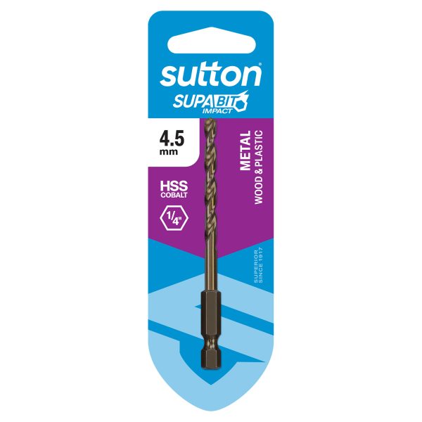 DRILL D213 HEX SHANK M35 4.50MM SUPABIT
