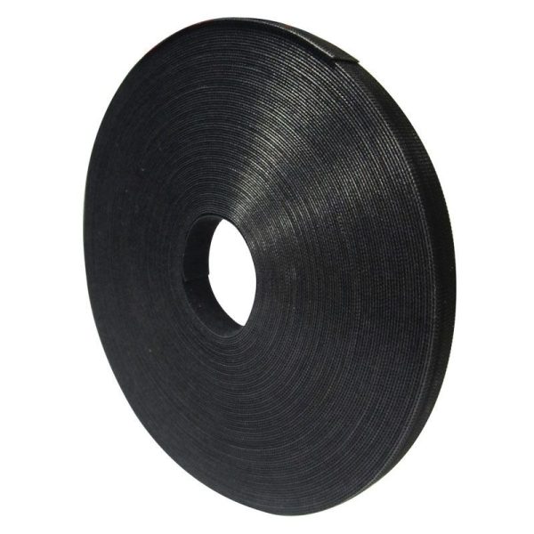 DATABITZ - HOOK & LOOP CABLE TIE, BLACK D/SIDED 12mm WIDE x 22.8m ROLL