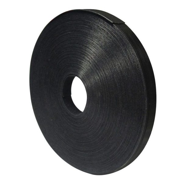 DATABITZ - HOOK & LOOP CABLE TIE, BLACK D/SIDED 25mm WIDE x 22.8m ROLL