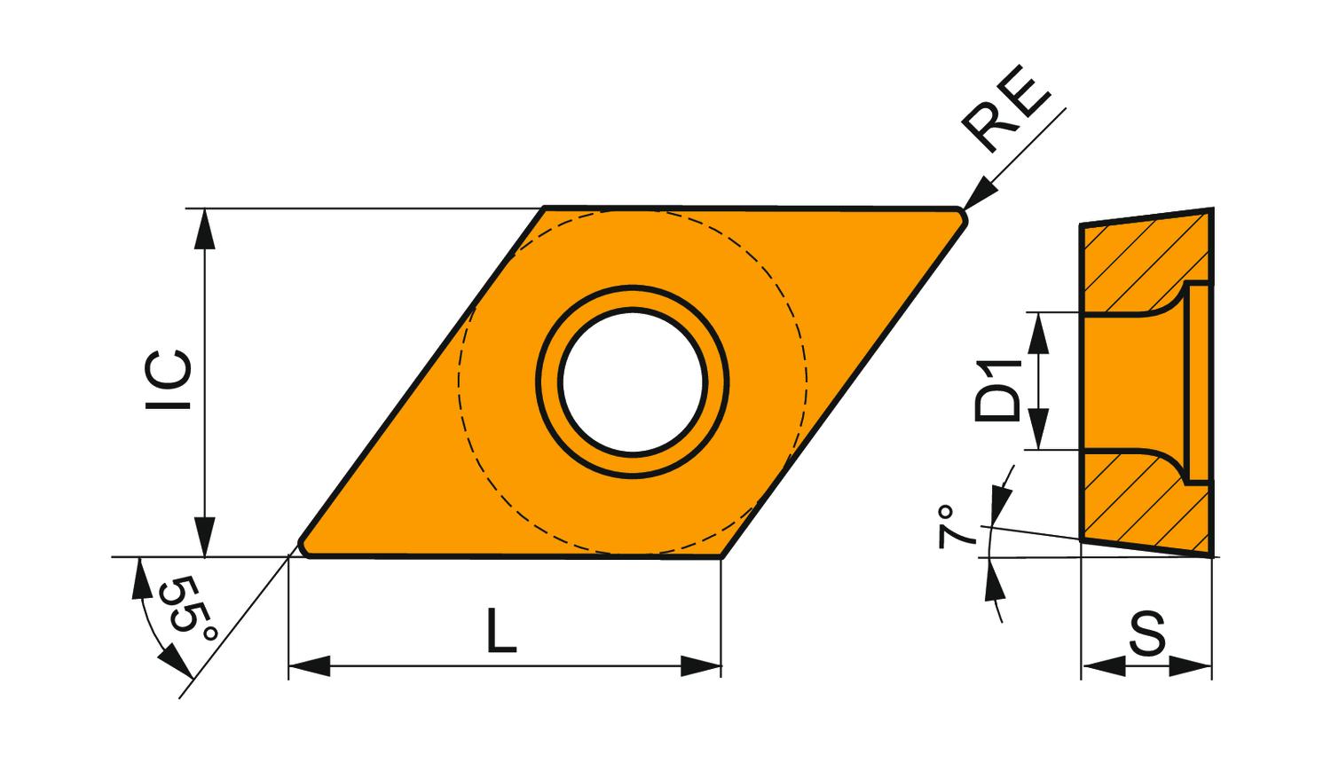PRAMET DCMT 11T308E-FF2:T8430 Turning inserts positive - Image 2